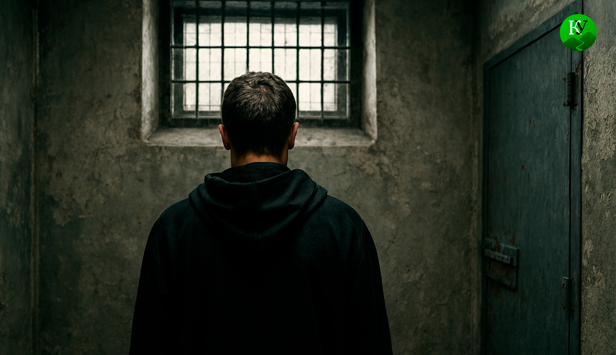 Мужчина в карцере. Иллюстрация создана «Кавказским узлом» с помощью ИИ в программе Copilot