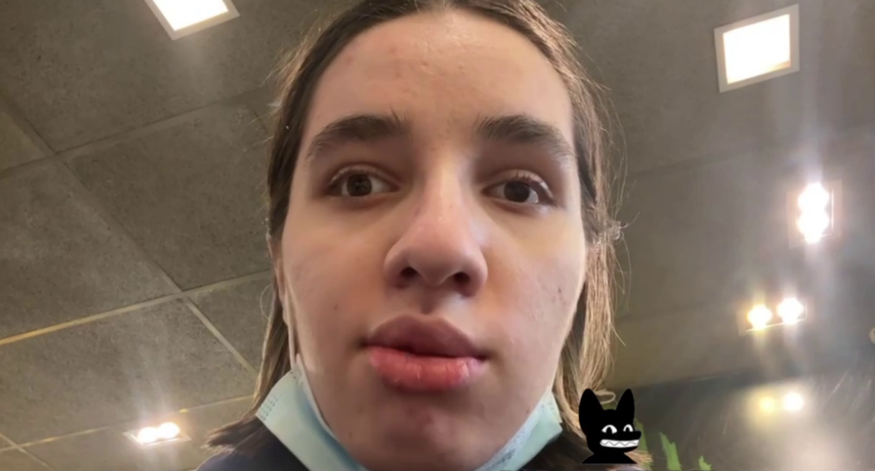 Айна Манькиева. Стоп-кадр видео из Telegram-канала "Кровавая барыня" от 15.01.26, https://t.me/bloodysx/51453.