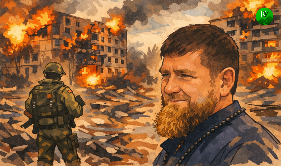 Кадыров выступил против переговоров об окончании СВО. Изображение создано "Кавказским узлом" при помощи ИИ в программе Copilot.