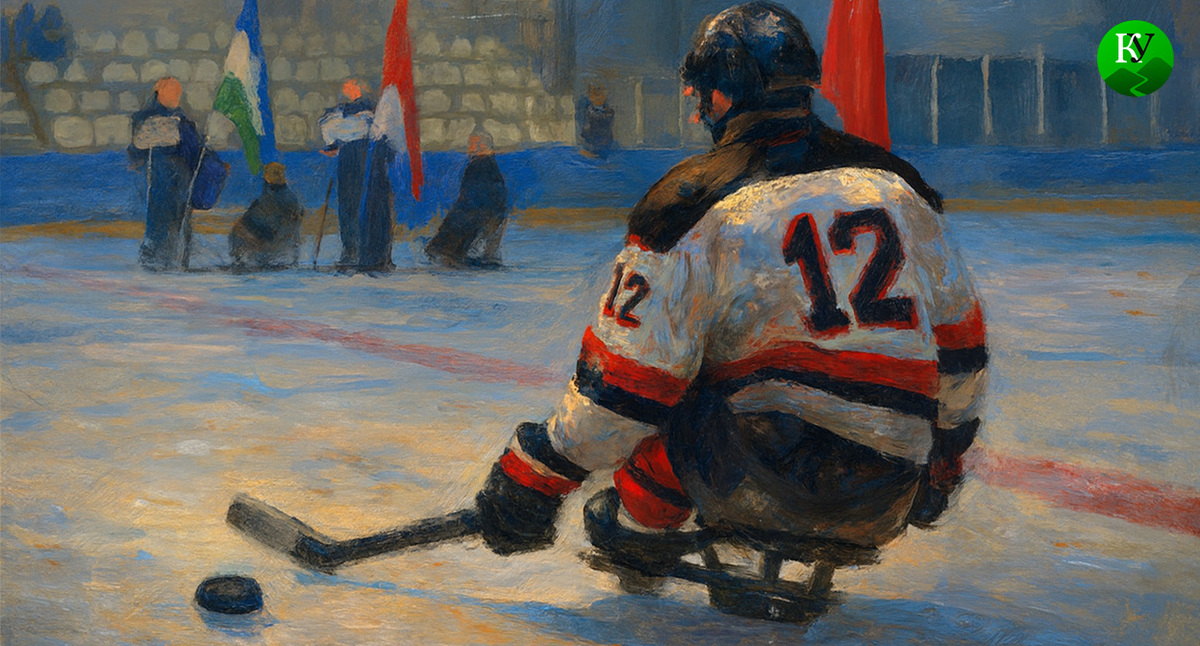 Хоккеист с ограниченными возможностями. Иллюстрация создана «Кавказским узлом» с помощью ИИ в программе Copilot