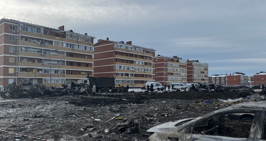 Последствия воздушной атаки в ауле Новая Адыгея. Фото из телеграм-канала Мурата Кумпилова https://t.me/muratkumpilov/18339