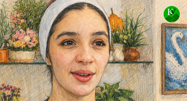 Айна Манькиева. Иллюстрация создана "Кавказским узлом" при помощи ИИ в программе Copilot