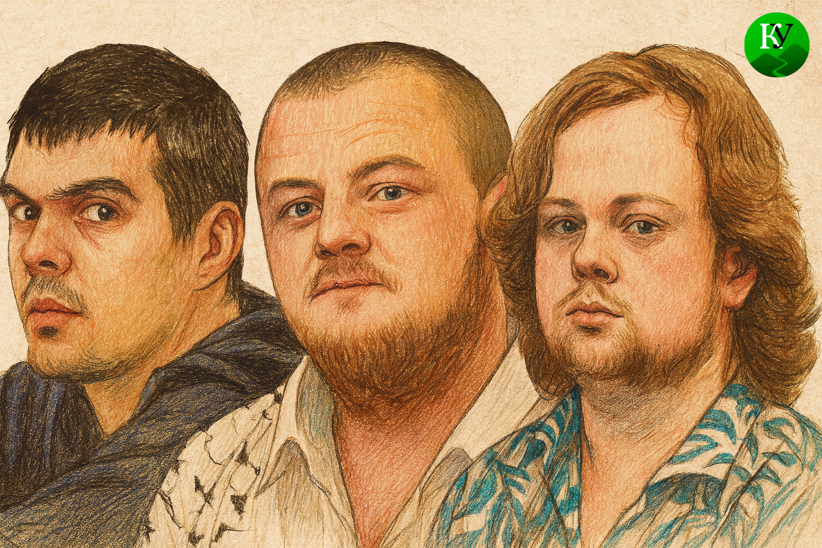 Антон Чечин, Сергей Кухарчук, Артем Грибуль. Иллюстрация создана "Кавказским узлом" с помощью ИИ.