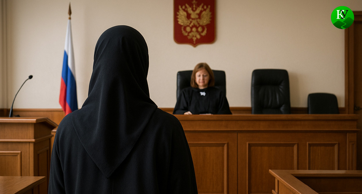 Девушка в суде. Иллюстрация создана «Кавказским узлом» с помощью ИИ в программе Copilot