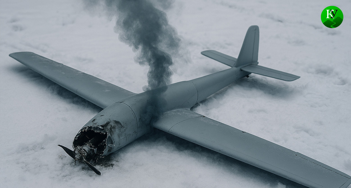 Обломки БПЛА. Иллюстрация создана «Кавказским узлом» с помощью ИИ в программе Copilot