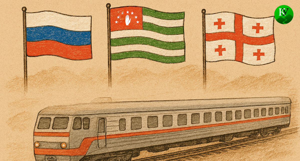 Поезд между Россией и Грузией. Иллюстрация создана «Кавказским узлом» с помощью ИИ в программе Copilot Поезд между Россией и Грузией. Иллюстрация создана «Кавказским узлом» с помощью ИИ в программе Copilot
