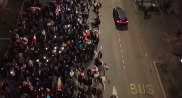 Акция протеста в Тбилиси. Февраль 2026 г. Скриншот видео https://t.me/Tbilisi_life/44798