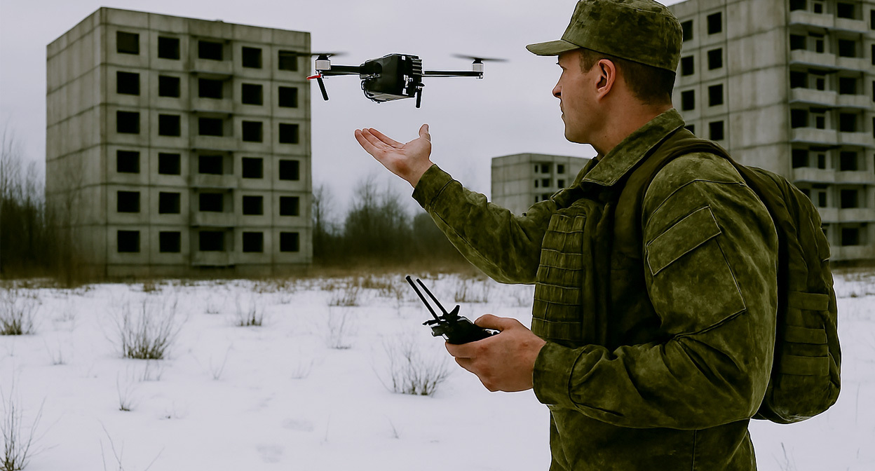 Военный на СВО. Иллюстрация создана «Кавказским узлом» с помощью ИИ в программе Copilot