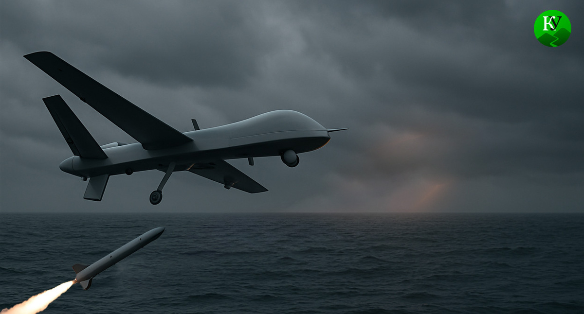 БПЛА и ПВО.Иллюстрация создана «Кавказским узлом» с помощью ИИ в программе Copilot