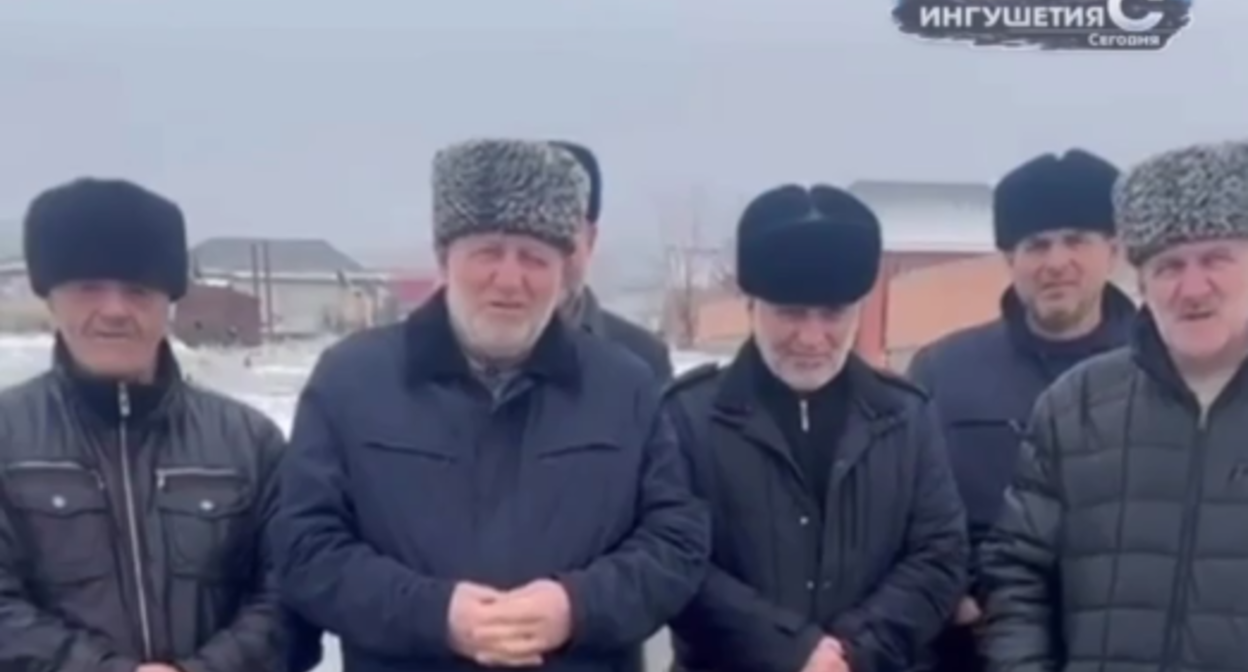 Кадр видеообращения жителей Сагопши к Калиматову. Фото: News_Ingushetii Official / Telegram-канал