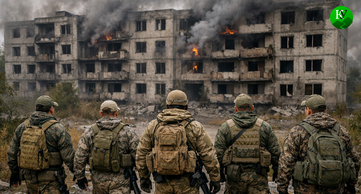 Военные на СВО. Иллюстрация создана «Кавказским узлом» с помощью ИИ в программе Copilot