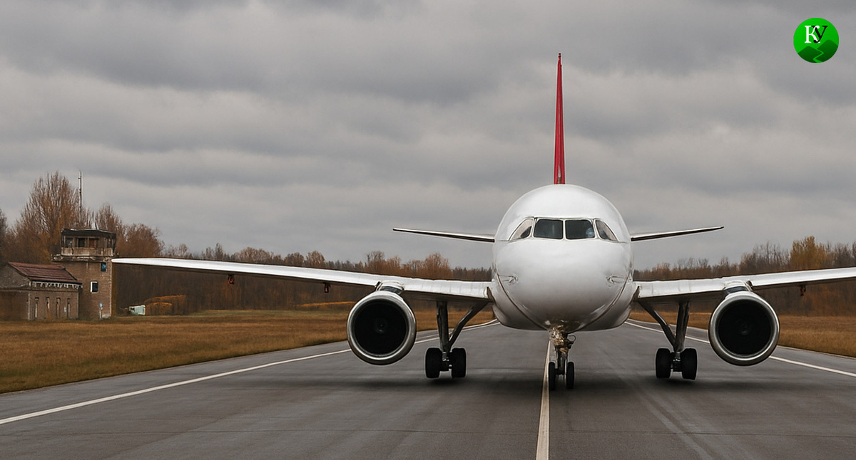 Самолет на взлетной полосе. Иллюстрация создана «Кавказским узлом» с помощью ИИ в программе Copilot Самолет на взлетной полосе. Иллюстрация создана «Кавказским узлом» с помощью ИИ в программе Copilot