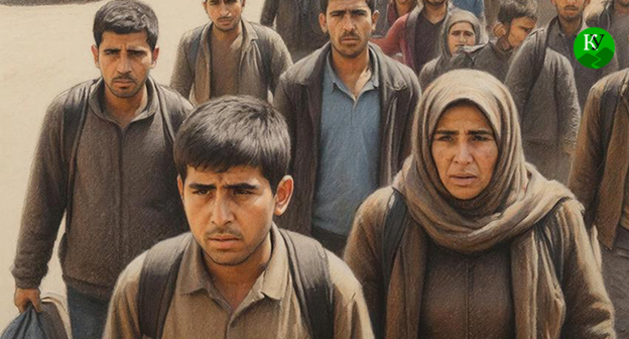 Беженцы. Иллюстрация создана "Кавказским узлом" при помощи ИИ в программе Copilot Беженцы. Иллюстрация создана "Кавказским узлом" при помощи ИИ в программе Copilot