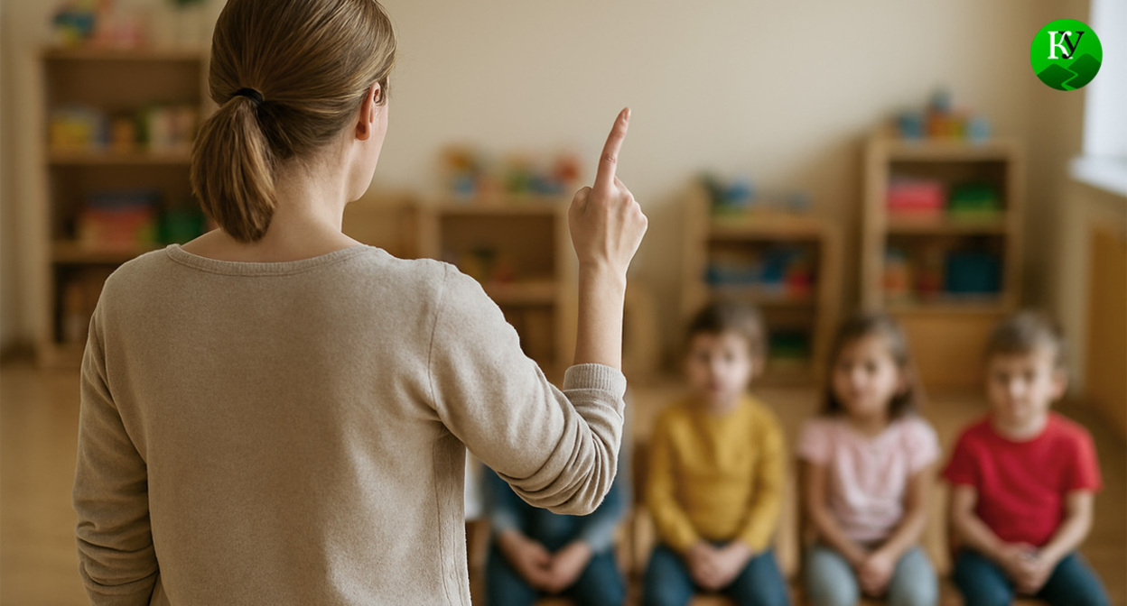 Воспитательница и дети. Иллюстрация создана «Кавказским узлом» с помощью ИИ в программе Copilot Воспитательница и дети. Иллюстрация создана «Кавказским узлом» с помощью ИИ в программе Copilot