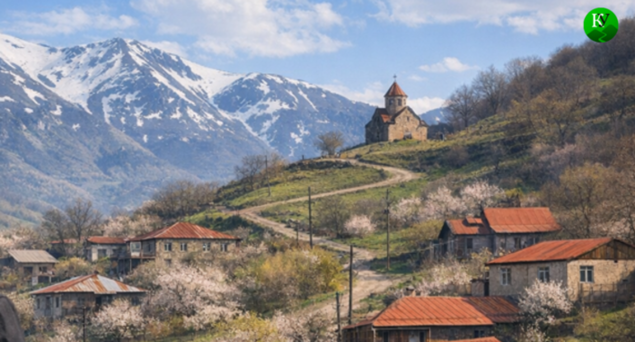 Деревня в Армении. Изображение создано "Кавказским узлом" при помощи ИИ в программе Copilot. Деревня в Армении. Изображение создано "Кавказским узлом" при помощи ИИ в программе Copilot.