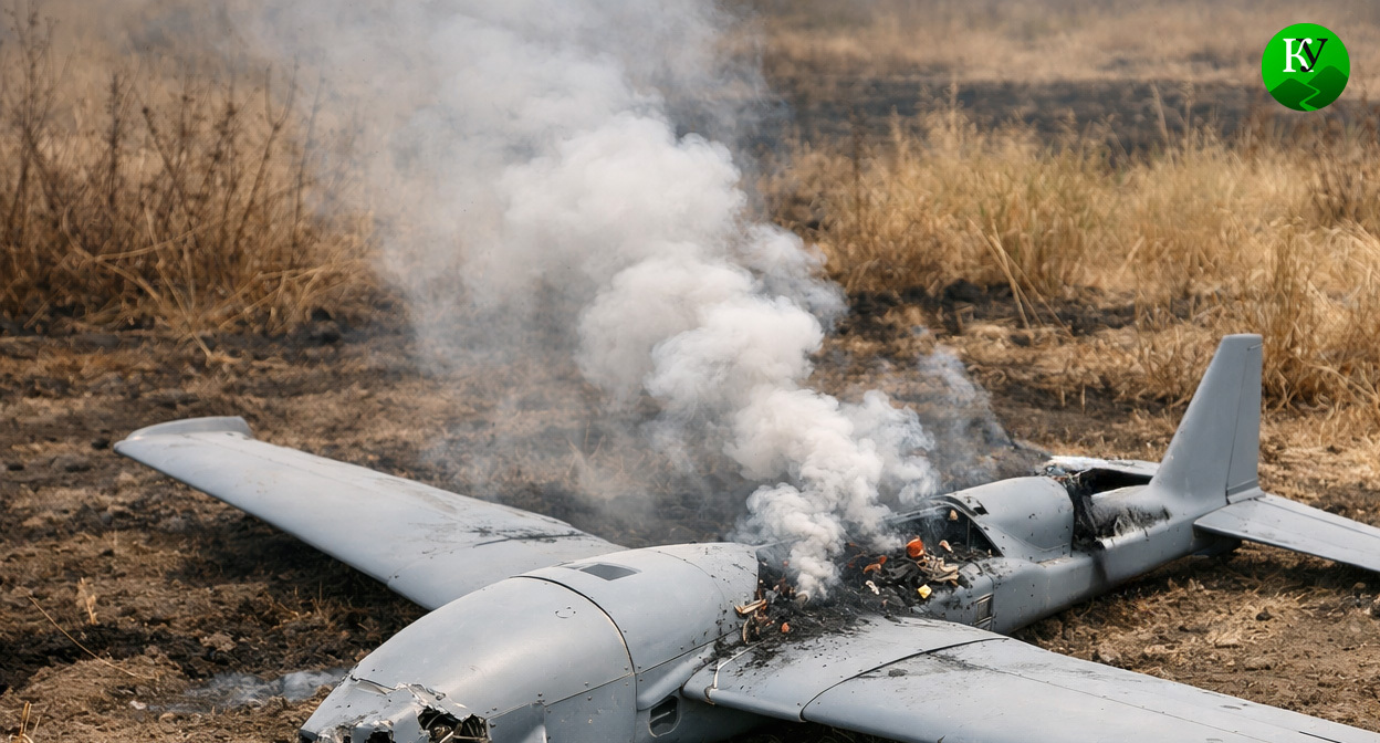Обломки БПЛА. Иллюстрация создана «Кавказским узлом» с помощью ИИ в программе Copilot
