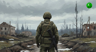 Военнослужащий. Иллюстрация создана "Кавказским узлом" при помощи ИИ в программе Copilot