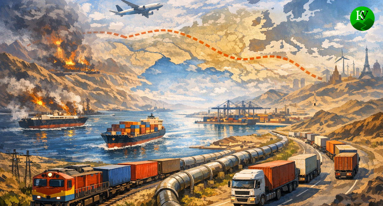 Транскаспийский коридор. Иллюстрация создана «Кавказским узлом» с помощью ИИ в программе Copilot