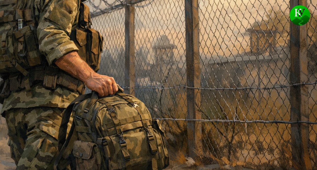 Военный покидает часть. Иллюстрация создана «Кавказским узлом» с помощью ИИ в программе Copilot Военный покидает часть. Иллюстрация создана «Кавказским узлом» с помощью ИИ в программе Copilot
