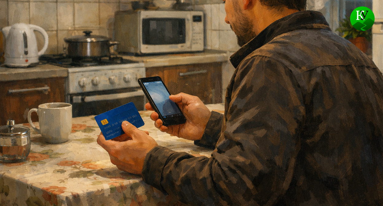 Мужчина делает финансовый перевод. Иллюстрация создана «Кавказским узлом» с помощью ИИ в программе Copilot Мужчина делает финансовый перевод. Иллюстрация создана «Кавказским узлом» с помощью ИИ в программе Copilot