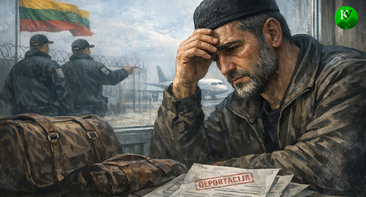 Мужчина в ожидании депортации. Иллюстрация создана «Кавказским узлом» с помощью ИИ в программе Copilot