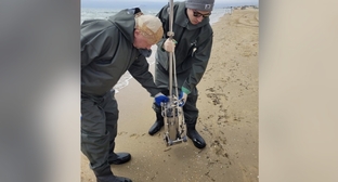 Забор проб грунта со дна моря. Фото: Институт океанологии РАН / Telegram