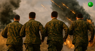 Военные на СВО. Иллюстрация создана «Кавказским узлом» с помощью ИИ в программе Copilot