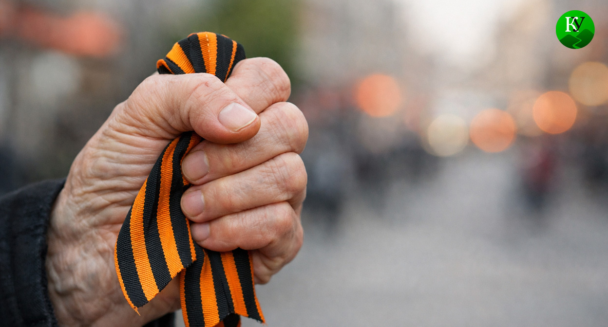 Георгиевская ленточка. Иллюстрация создана «Кавказским узлом» с помощью ИИ в программе Copilot