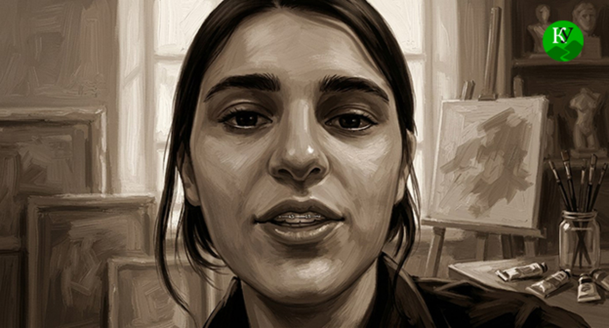 Айшат Хизриева. Иллюстрация создана "Кавказским узлом" при помощи ИИ в программе Copilot