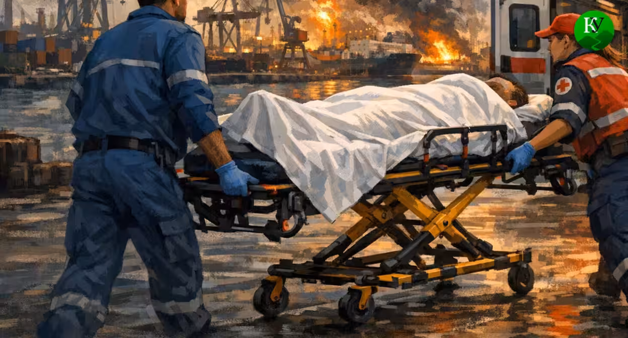 Скорая и пострадавший при атаке БПЛА. Иллюстрация создана «Кавказским узлом» с помощью ИИ в программе Copilot
