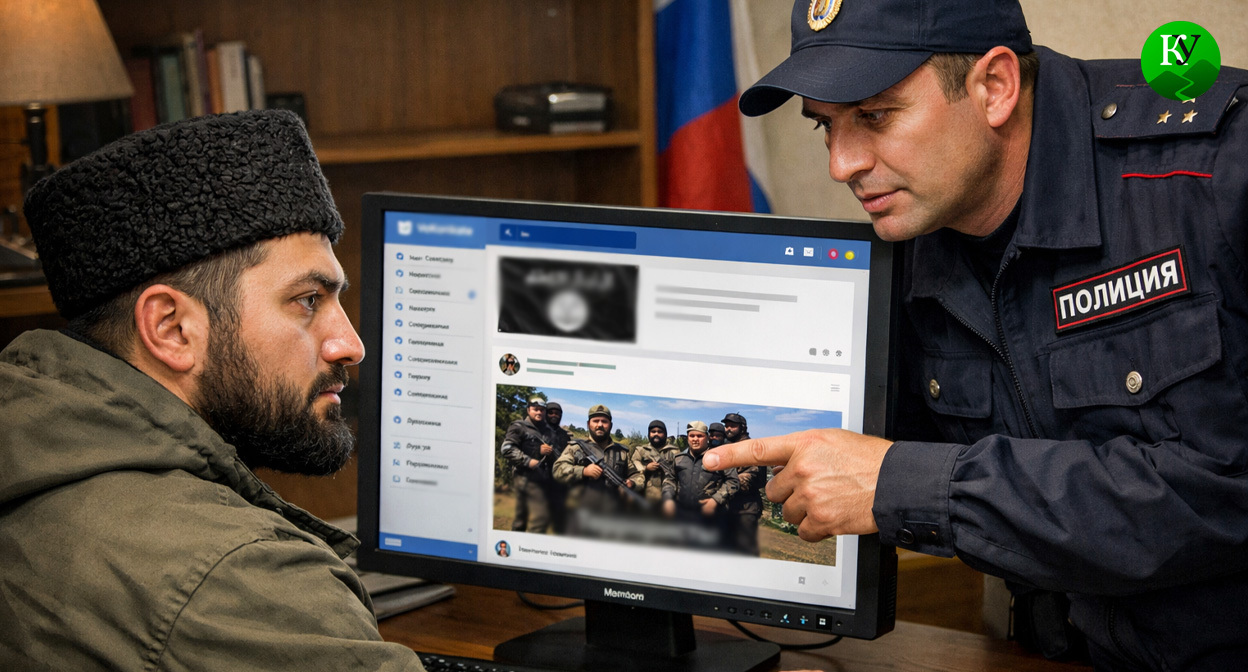 Мужчина в полицейском участке. Иллюстрация создана «Кавказским узлом» с помощью ИИ в программе Copilot Мужчина в полицейском участке. Иллюстрация создана «Кавказским узлом» с помощью ИИ в программе Copilot