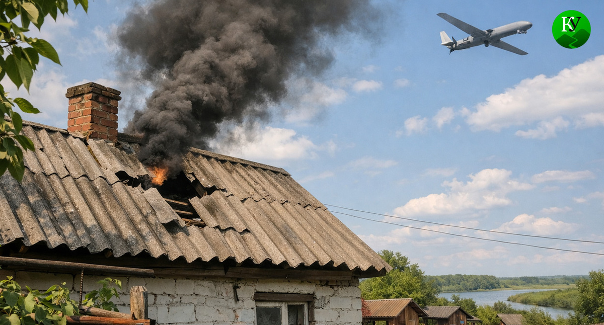 БПЛА в полете. Иллюстрация создана «Кавказским узлом» с помощью ИИ в программе Copilot