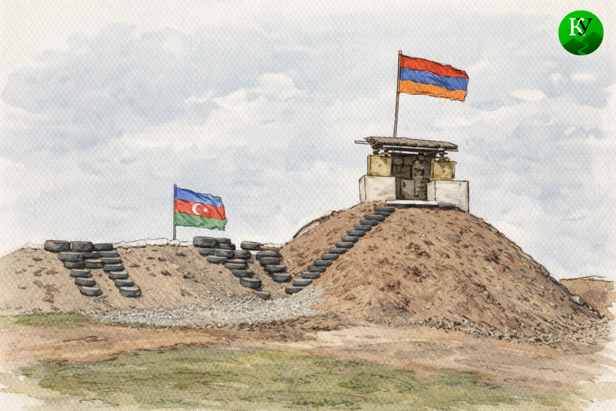 Граница Армении и Азербайджана. Иллюстрация создана "Кавказским узлом" с помощью ИИ. Граница Армении и Азербайджана. Иллюстрация создана "Кавказским узлом" с помощью ИИ.