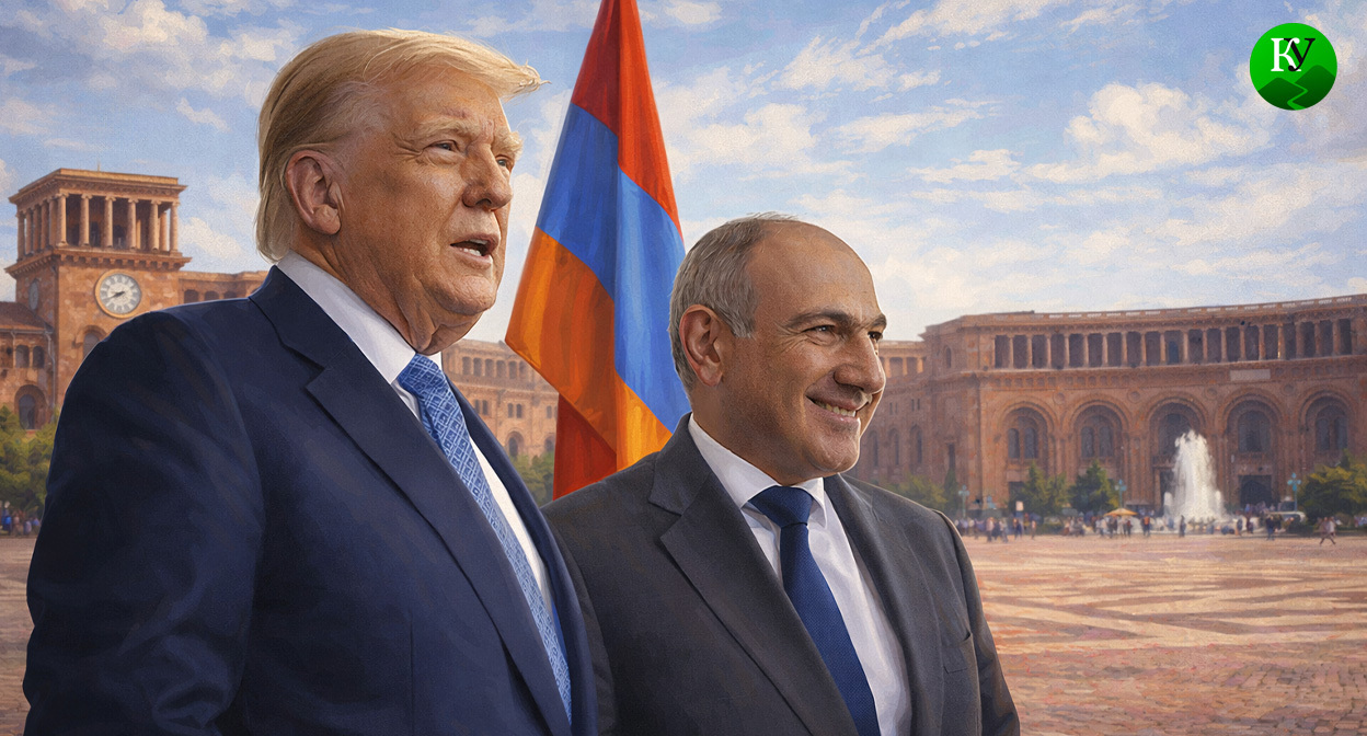 Трамп и Пашинян. Иллюстрация создана «Кавказским узлом» с помощью ИИ в программе Copilot Трамп и Пашинян. Иллюстрация создана «Кавказским узлом» с помощью ИИ в программе Copilot
