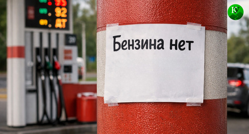 Объявление на заправке. Иллюстрация создана «Кавказским узлом» с помощью ИИ в программе Copilot