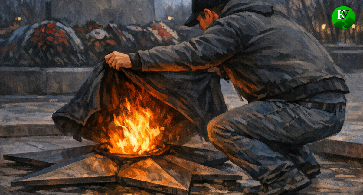 Тушит Вечный огонь. Иллюстрация создана «Кавказским узлом» с помощью ИИ в программе Copilot Тушит Вечный огонь. Иллюстрация создана «Кавказским узлом» с помощью ИИ в программе Copilot