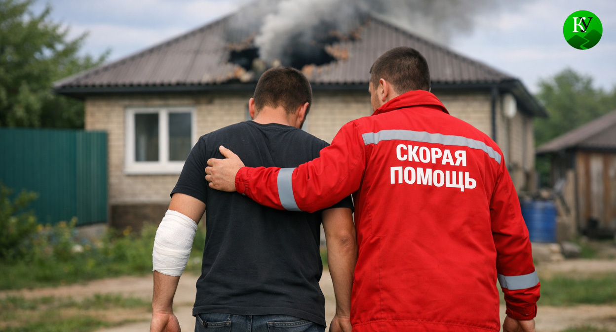 Медик помогает раненному. Иллюстрация создана «Кавказским узлом» с помощью ИИ в программе Copilot Медик помогает раненному. Иллюстрация создана «Кавказским узлом» с помощью ИИ в программе Copilot