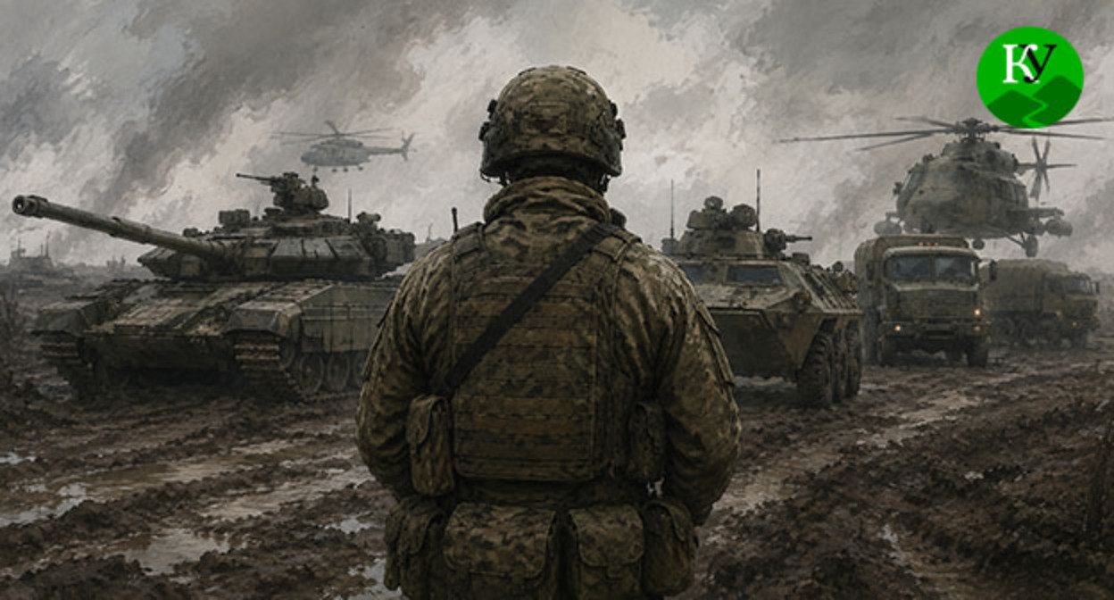 Военнослужащий. Иллюстрация создана "Кавказским узлом" при помощи ИИ в программе Copilot