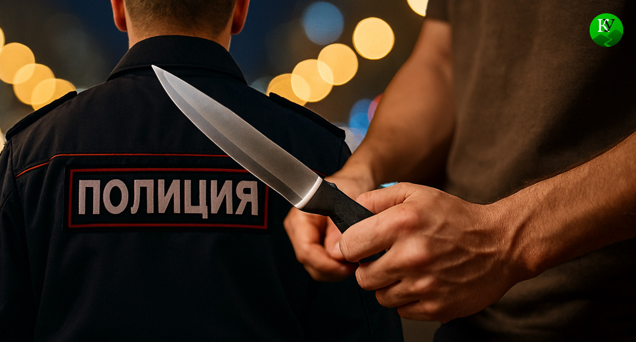 Мужчина с ножом и силовик. Иллюстрация создана «Кавказским узлом» с помощью ИИ в программе Copilot Мужчина с ножом и силовик. Иллюстрация создана «Кавказским узлом» с помощью ИИ в программе Copilot