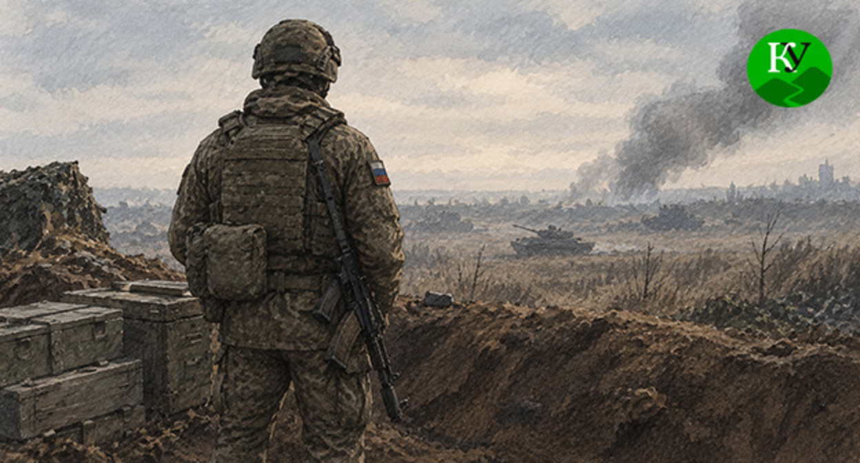 Военнослужащий. Иллюстрация создана "Кавказским узлом" при помощи ИИ в программе Copilot