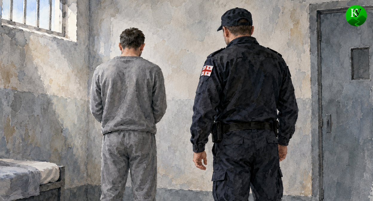 В тюрьме в Грузии. Иллюстрация создана «Кавказским узлом» с помощью ИИ в программе Copilot В тюрьме в Грузии. Иллюстрация создана «Кавказским узлом» с помощью ИИ в программе Copilot