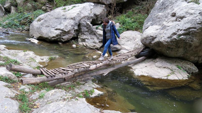  ...через которую перекинут мостик, мы втроём без проблем перешли на другой берег…